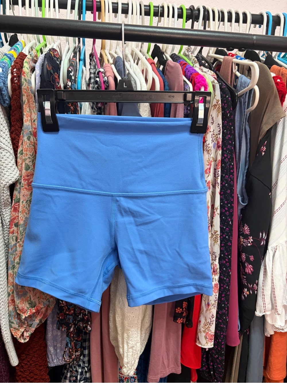 lululemon athletica Light Blue High-Rise Bike Shorts